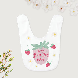 Berry First Birthday Baby Bib