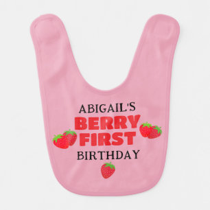 BERRY FIRST BIRTHDAY  BABY BIB