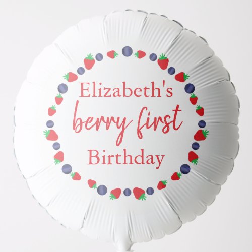 Berry First Birthday Balloon