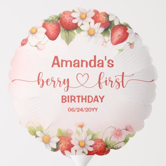 Berry First Birthday Balloon (Back)