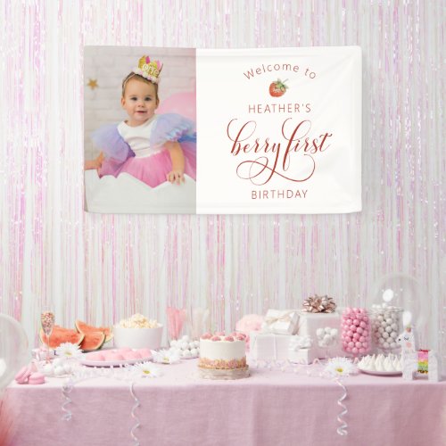 Berry First Birthday Banner