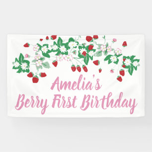 Berry First Birthday Banner