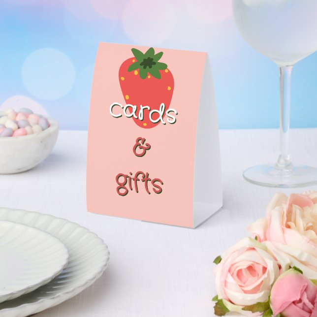 Berry First Birthday Cards & Gifts Paper Table Tent (Insitu(Wedding))