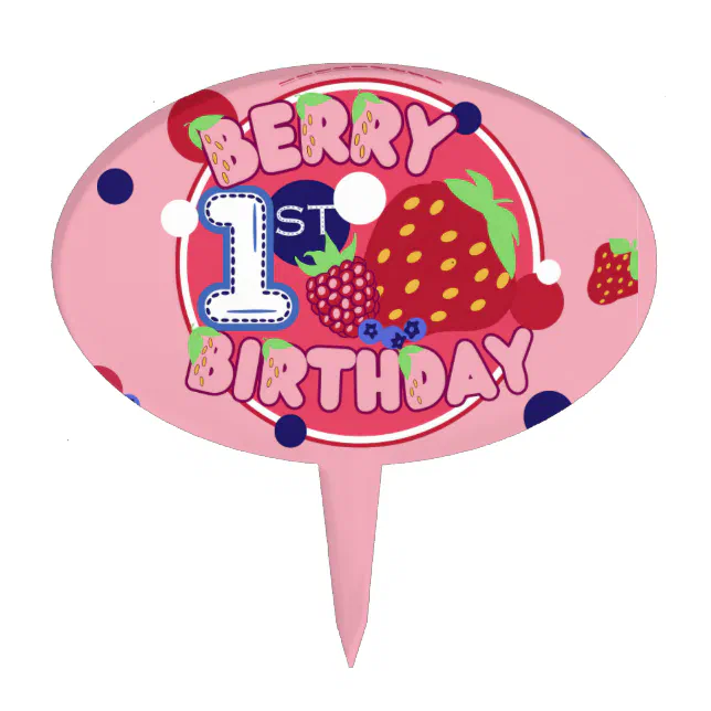 Berry First Birthday Cupcake Toppers | Zazzle