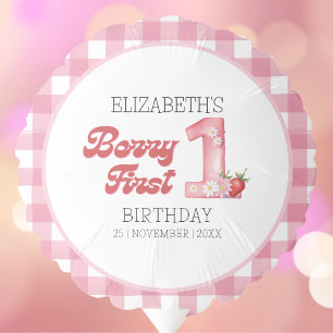 "Berry First Birthday Cute Birthday 1st Girl  Balloon