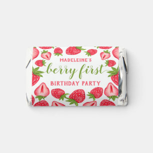 Berry First Birthday Cute Strawberry Personalized Hershey's Miniatures