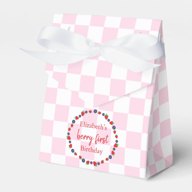 Berry First Birthday Favor Boxes (Front Side)