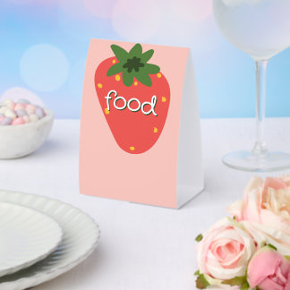 Berry First Birthday Food Paper Table Tent