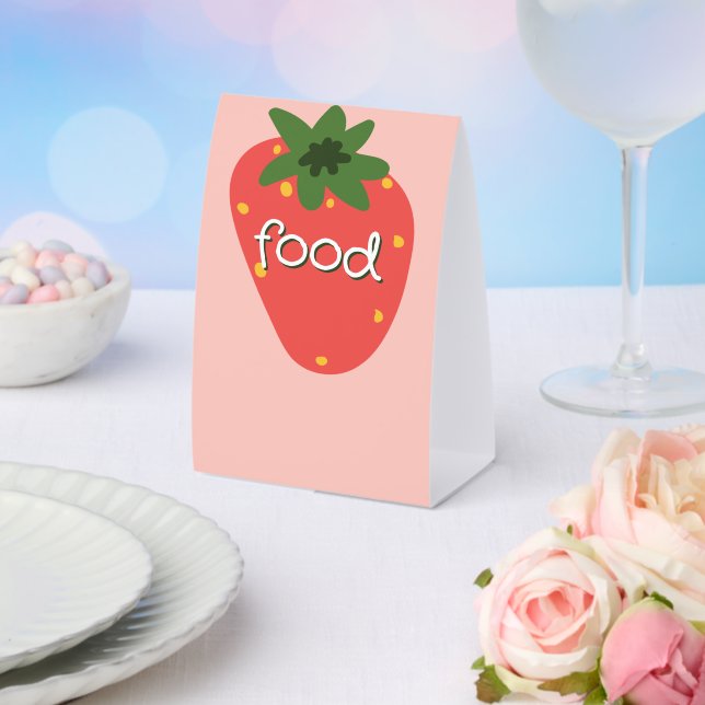 Berry First Birthday Food Paper Table Tent (Insitu(Wedding))
