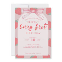 Berry First Birthday Girl Invitation