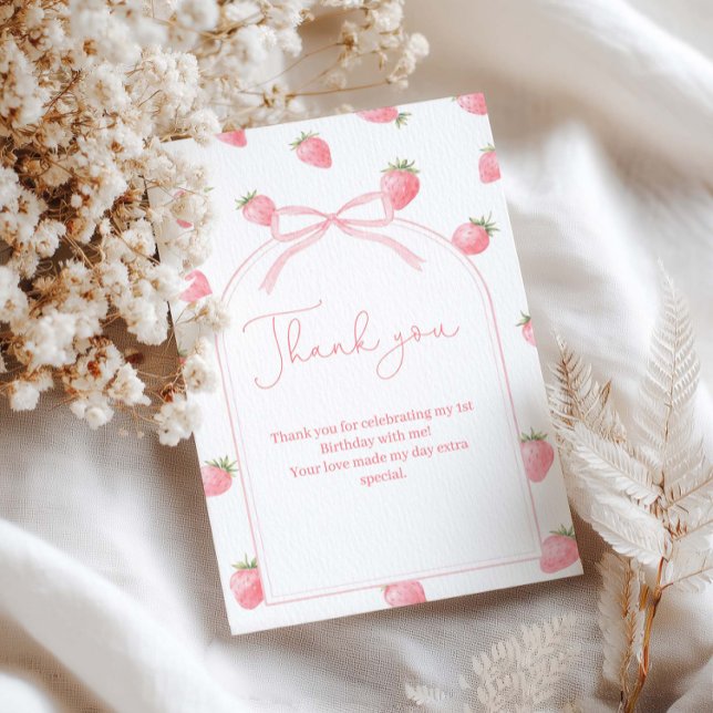 Berry First Birthday Girl Thank You Card (Creator Uploaded)