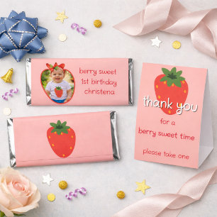 Berry First Birthday  Hershey Bar Favors