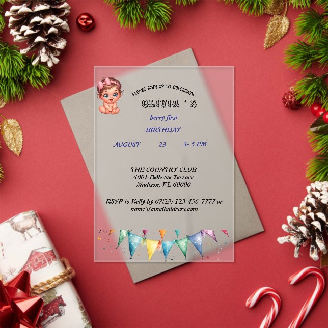Berry First Birthday Invitation (Insitu (Holiday))