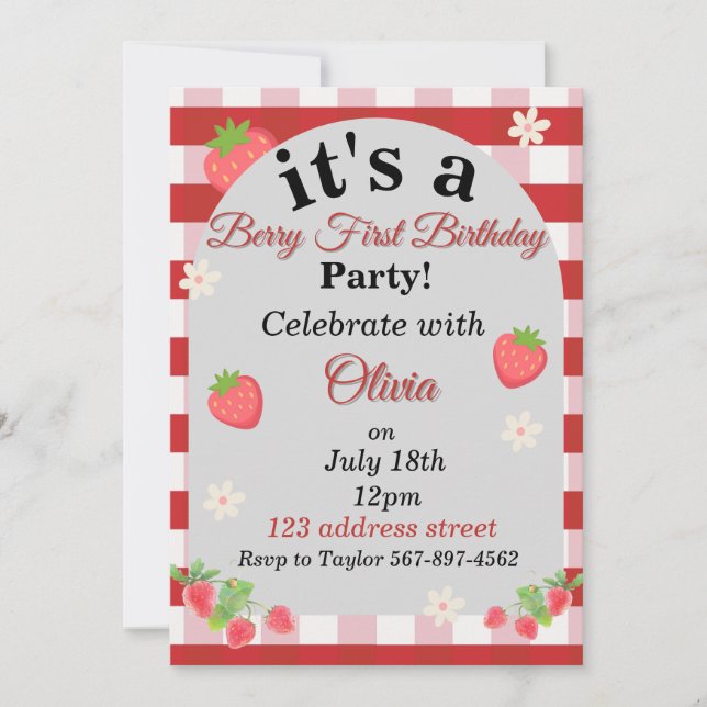 berry first birthday invitation (Front)
