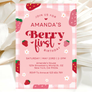 Berry First Birthday Invitation, 1st Birthday  Invitation