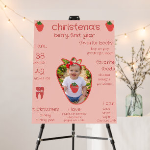 Berry First Birthday Milestone Sign