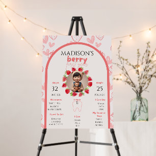 Berry First Birthday Milestones Board