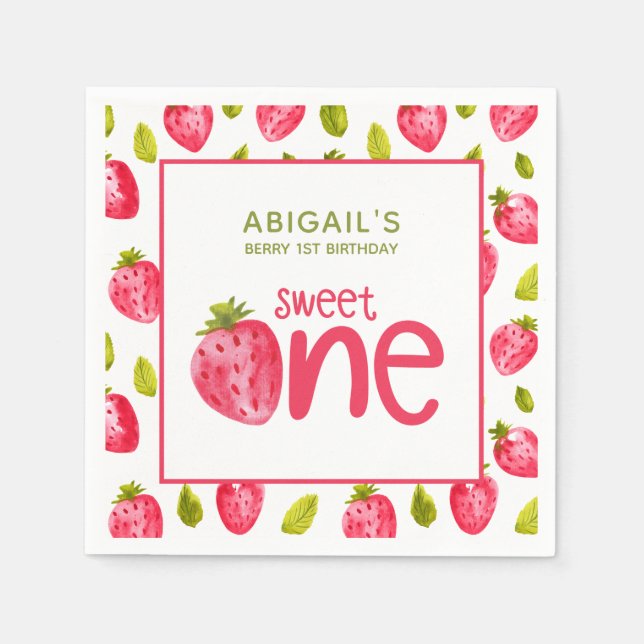 Berry First Birthday Napkins (Front)