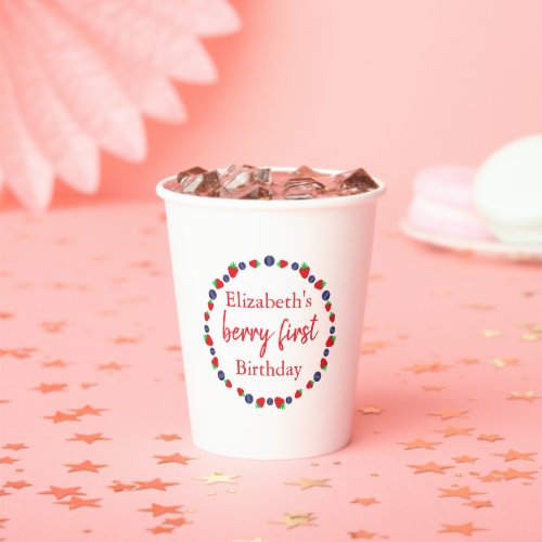 Berry First Birthday Paper Cups