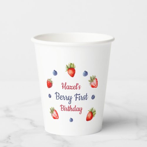 Berry first birthday  paper cups