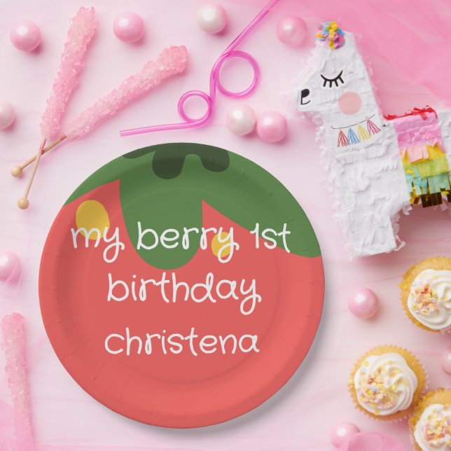 Berry First Birthday Paper Plates (Party)