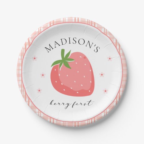 Berry First Birthday Paper Plates Strawberry Party