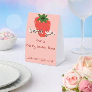 Berry First Birthday Paper Table Tent