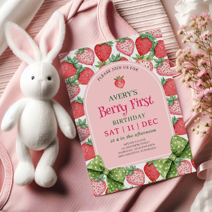 Berry First Birthday Party 1st Birthday Invitation