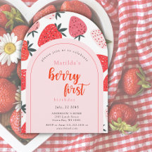 Berry First Birthday Party 1st Strawberry Arch