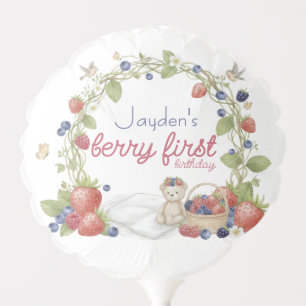 Berry First Birthday Party Balloon