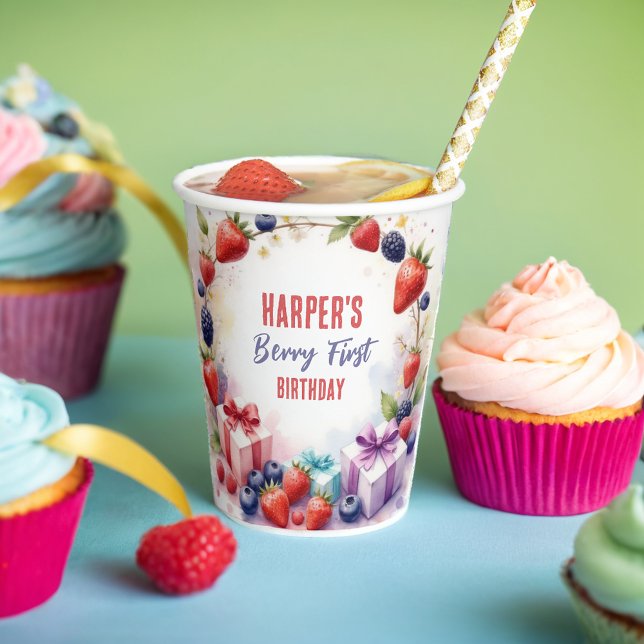 Berry First Birthday Party - Berries & Bunny - Paper Cups (Creator Uploaded)