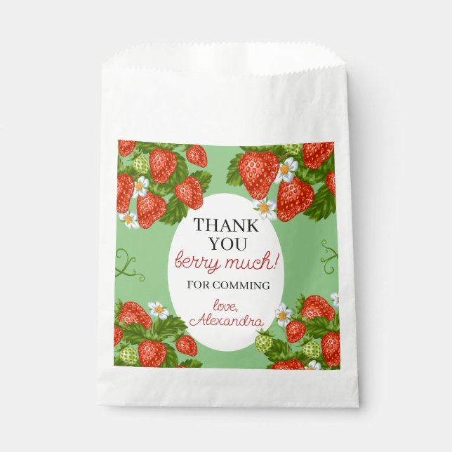 Berry First Birthday Party Favor Bag (Front)