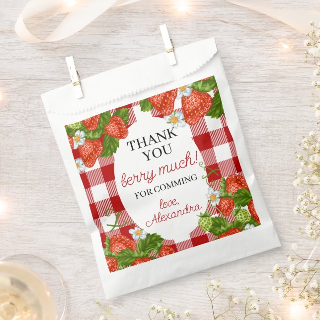 Berry First Birthday Party Favor Bag (Clipped)