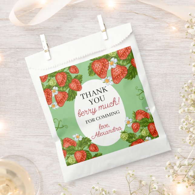 Berry First Birthday Party Favor Favor Bag (Clipped)