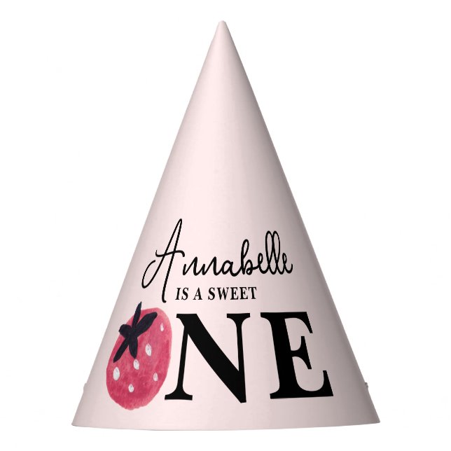 Berry First Birthday Party Hat (Front)