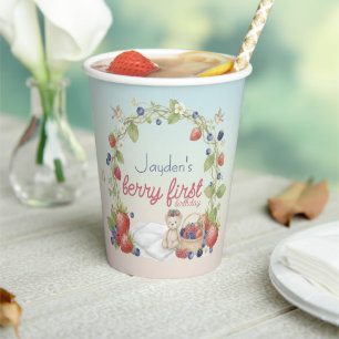 Berry First Birthday Party Paper Cups