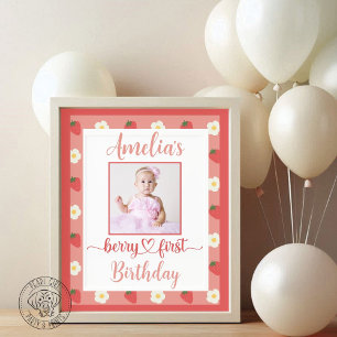 Berry First Birthday Party Photo Sign