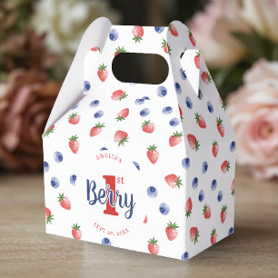 Berry First Birthday Party Strawberry & Blueberry Favor Boxes