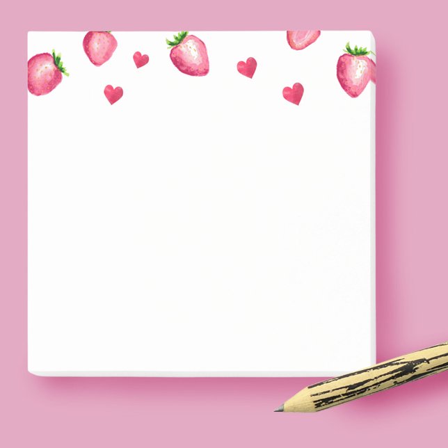 Berry First Birthday Party Strawberry Hearts  Post-it Notes (Creator Uploaded)