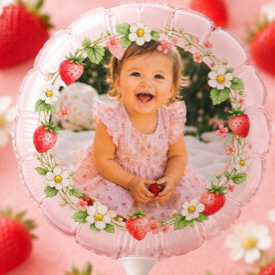 Berry First Birthday Photo Balloon