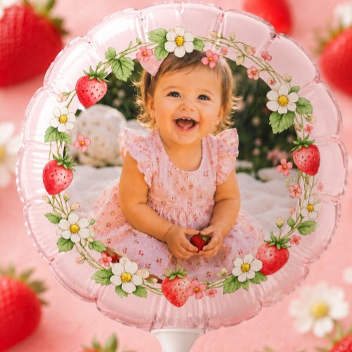Berry First Birthday Photo Balloon