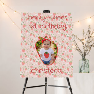 Berry First Birthday Photograph Foam Board