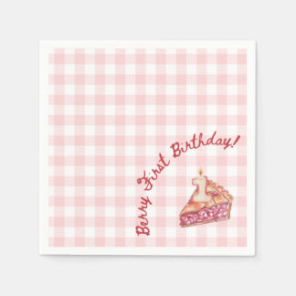 Berry First Birthday Picnic Themed Napkin