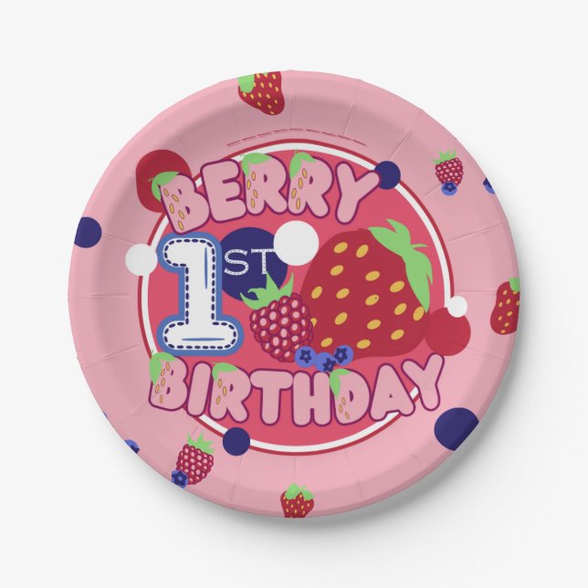 Berry First Birthday Plates (Front)