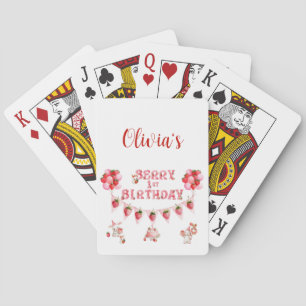 Berry First Birthday Playing Cards