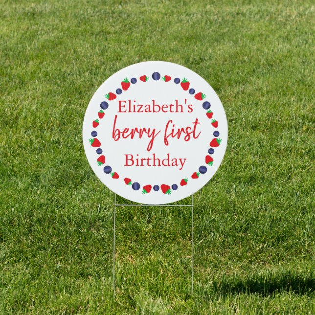 Berry First Birthday Sign (Insitu)