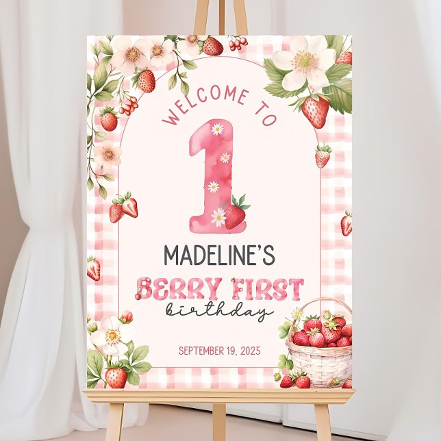 Berry First Birthday Sign Strawberry Welcome Sign  (Creator Uploaded)