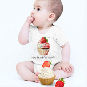 Berry first Birthday Smash Cake Baby Bodysuit