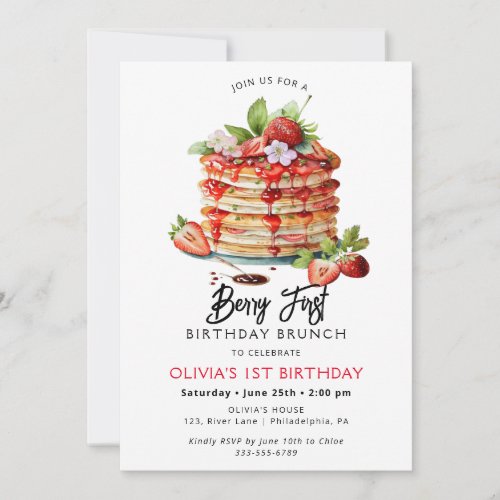 Berry First Birthday Spring Summer Invitation