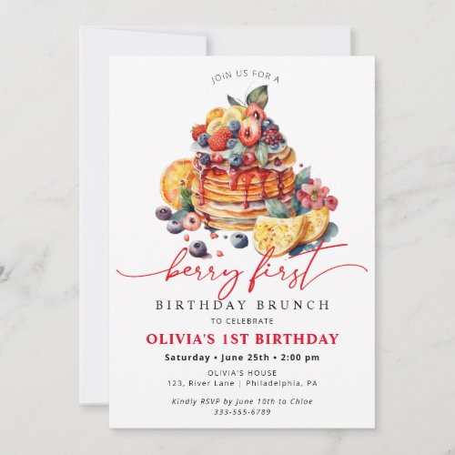 Berry First Birthday Spring Summer Invitation